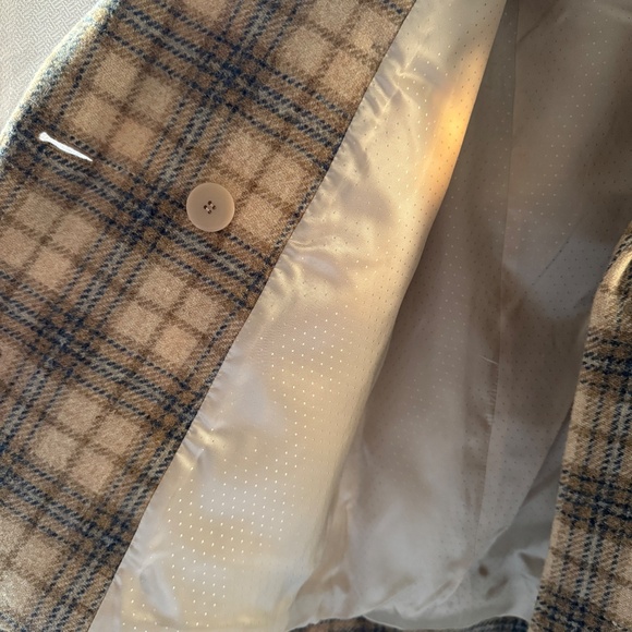 Sezane Michele Jacket Wool NWOT Blue & Beige Check Coat Blazer  (RARE) - Picture 8 of 11